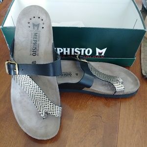 MEPHISTO soft-air technology sandals.